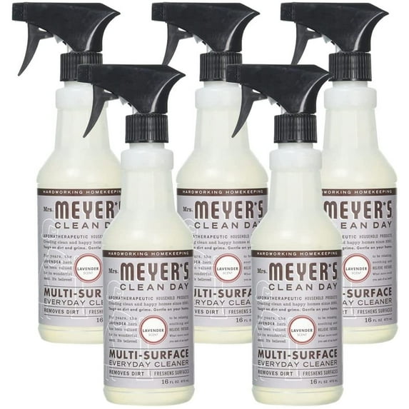 Multi-Surface Cleaner Spray, Cleaning Solution for Countertops, Floors, Walls and More, Lavender Scented, Plant-Powered Ingredients, 16 Fl OZ Per Spray Bottle, 5 Bottles