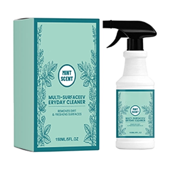 Multi-Surface Everyday Cleaner Spray - 150ml Mint Deodorizing Formula For Kitchen Bathroom Floors And Countertops Streak-Free Gentle