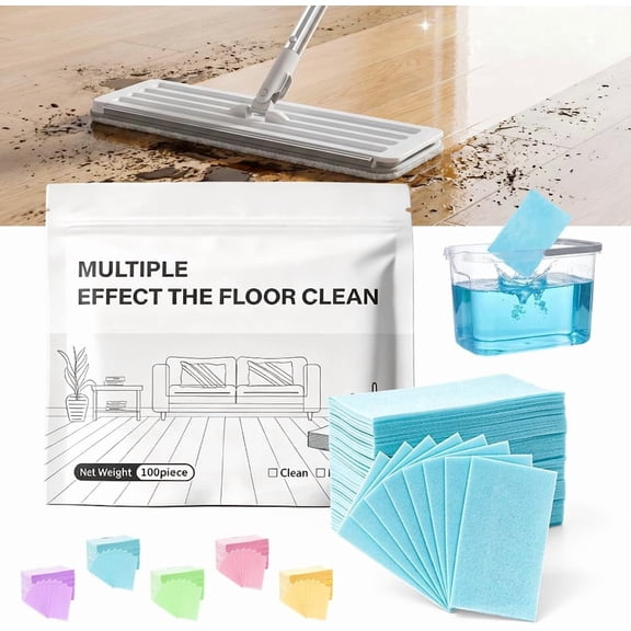 Multi-Surface Floor Cleaner Tablet, 2026 Upgraded Floor Cleaning Solution Tablets, Dissolvable Pre-Measured Deep Cleaning Cleaning Solution, for Tile & Vinyl Floors(100 Pcs)