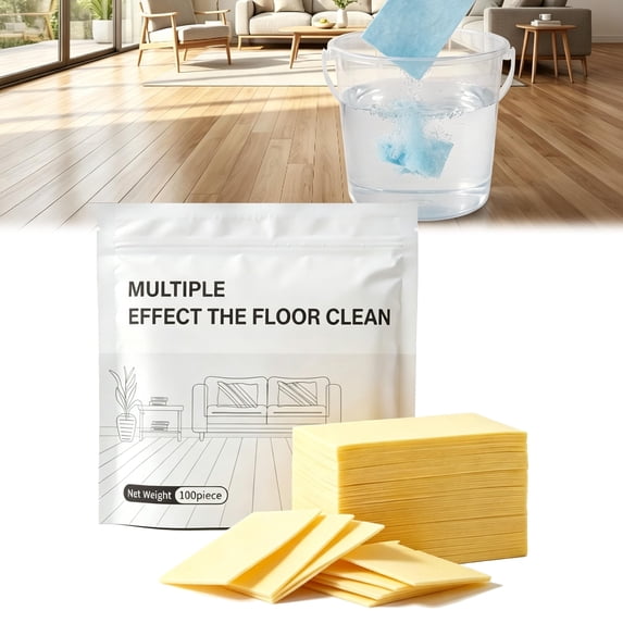 Multi Surface Floor Cleaner Tablets 100 Count, Fast Dissolving Mop Solution for Hardwood Tile Laminate Vinyl Floors, Deep Cleaning Odor Eliminator
