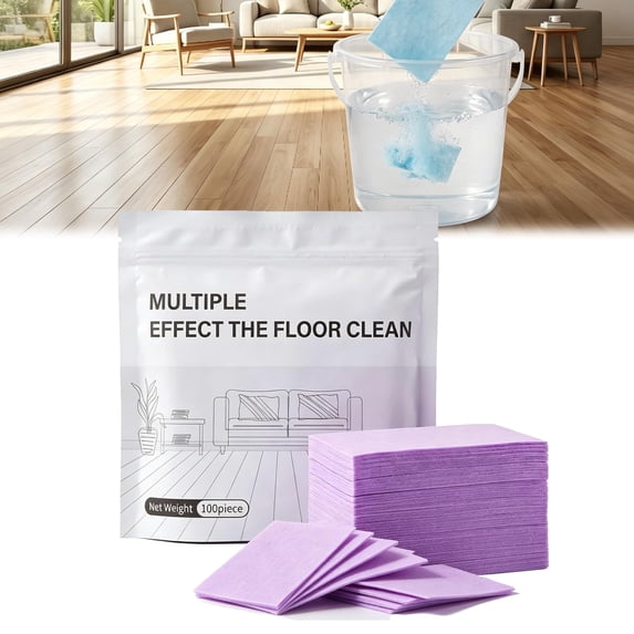 Multi Surface Floor Cleaner Tablets 100 Count, Fast Dissolving Mop Solution for Hardwood Tile Laminate Vinyl Floors, Deep Cleaning Odor Eliminator