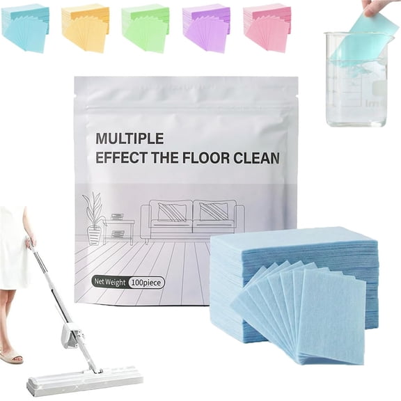 Multi Surface Floor Cleaner Tablets 100 Count, Fast Dissolving Mop Solution for Hardwood Tile Laminate Vinyl Floors, Deodorizing Stain Remover