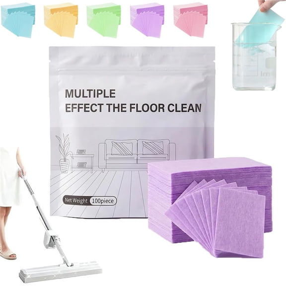 Multi Surface Floor Cleaner Tablets 100 Count, Fast Dissolving Mop Solution for Hardwood Tile Laminate Vinyl Floors, Deodorizing Stain Remover