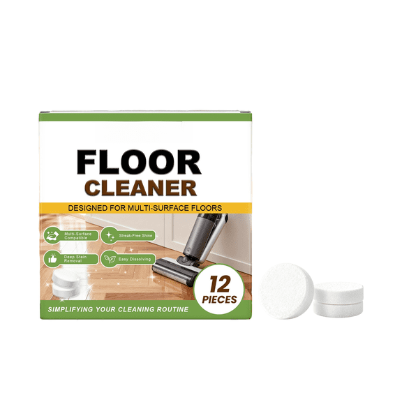 Multi Surface Floor Cleaner Tablets 12 Count for Tile Hardwood Laminate Stone Easy Dissolve Effective Cleaning Odor Control