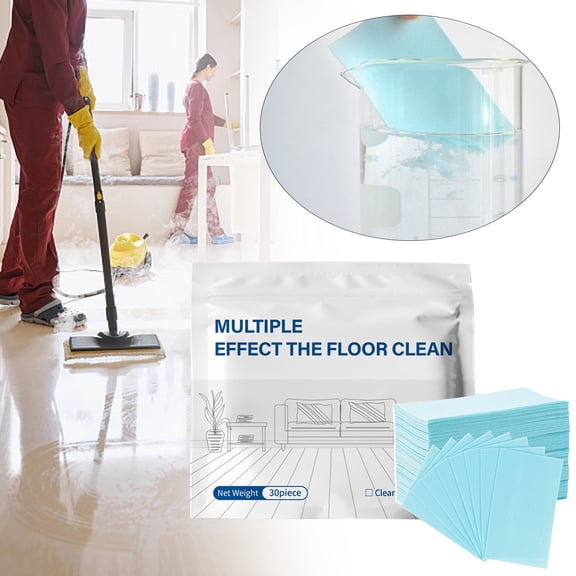Multi-Surface Floor Cleaner Tablets, 30 Count Dissolvable Pre-Measured Deep Cleaning Solution, Quick Dissolve Floor Cleaning Pods for Tile, Vinyl, Hardwood, Mopping Floor Care Tablets (Blue)