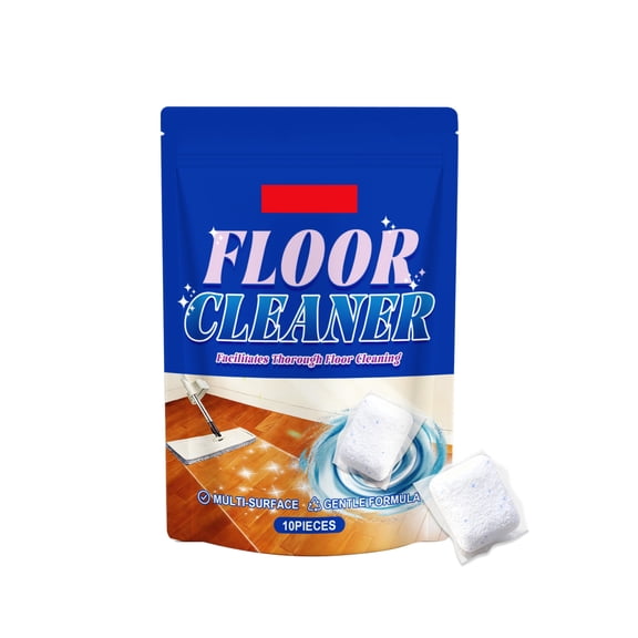 Multi-Surface Floor Cleaner Tablets - Effervescent Deep Cleaning, Deodorizing, Gentle for Wood, Tile, Laminate, and Composite Floors, 10 Pack