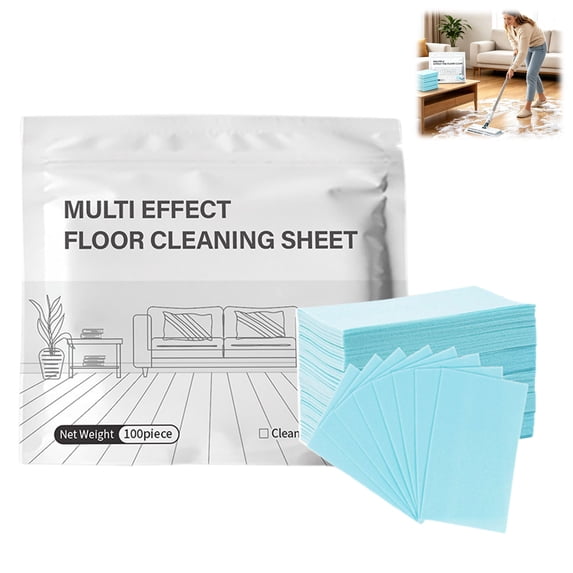 Multi-Surface Floor Cleaning Tablets – 100 Count Concentrated Cleaner for Hardwood, Tile, Laminate & More – Effective Stain Removal, Shine Enhancement, Freshens Floors (1PCS, Blue)