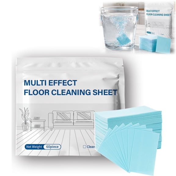 Multi-Surface Floor Cleaning Tablets, Generic Quick Shine Floor Cleaner, Concentrated Effective Multi-Purpose Tablets for Hardwood Tile Laminate(60,Blue)