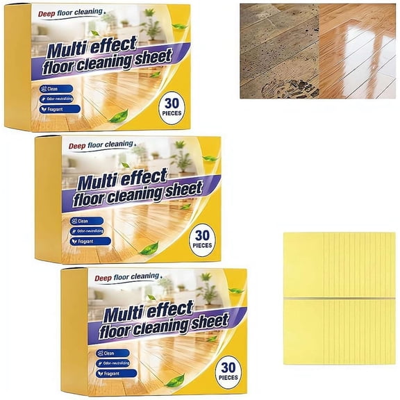 Multi-Surface Floor Cleaning Tablets,Multiple Floor Cleaner Sheets, Dissolvable Concentrated Mopping Solution for Hardwood, Tile, Laminate, Marble, Deep Clean and Quick Shine Agent for Home (3pcs)