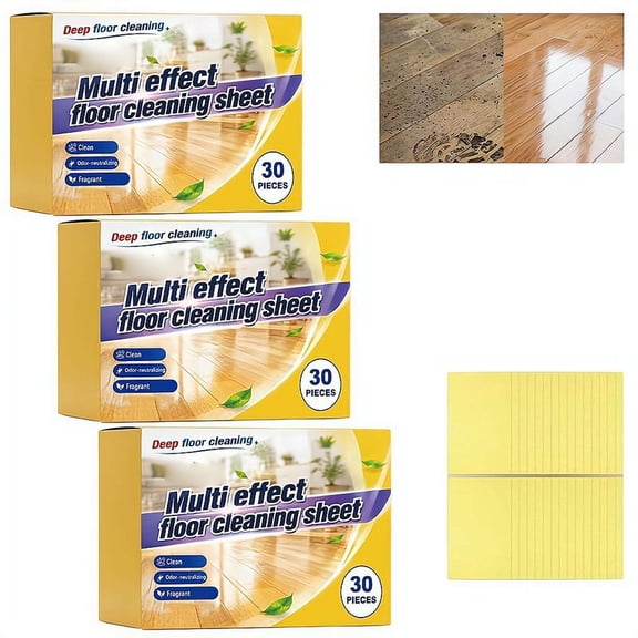 Multi-Surface Floor Cleaning Tablets,Multiple Floor Cleaner Sheets, Dissolvable Concentrated Mopping Solution for Hardwood, Tile, Laminate, Marble, Deep Clean and Quick Shine Agent for Home (3pcs)