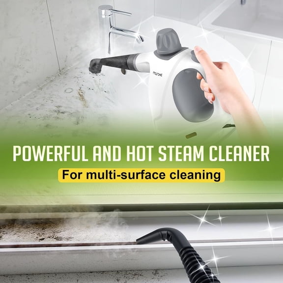 Multi-Surface Handheld Steam Cleaner with 11-Pieces Accessories, 15.2OZ All Natural Pressurized Steamer for Cleaning