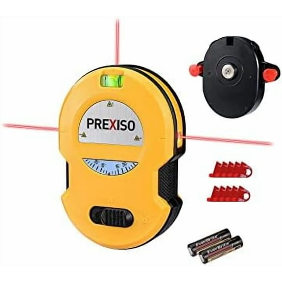 Multi Surface Laser Level LED Light Vial, 30Ft Horizontal & Vertical Line Laser with Wall Mount Base, 2 Pins, 10 , 2 AA Batteries for Hanging Frames & Picture, Construction Wall Writing