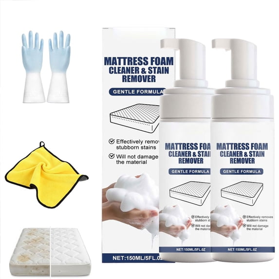 Multi-Surface Mattress Foam Cleaner 150ml Mattress Cleaner & Stain Remover Gentle Spot Treatment, Waterless Deep Cleaning Stain Remover for Upholstery, Carpet, Car Interior