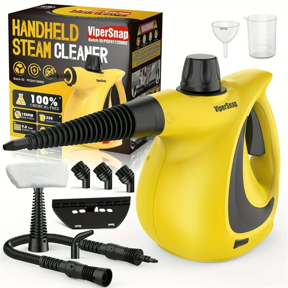 Multi-Surface Natural Steam Cleaner with 12 Accessories: Portable Power for Home