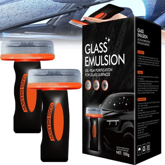 MultiSurface Oil Film Cleaning Brush for Auto & Household Glass Glass Cleaning Board, Q4 Glass Cleaner Guard for Mirrors, Shower Doors, Windows and Car (2Pcs)