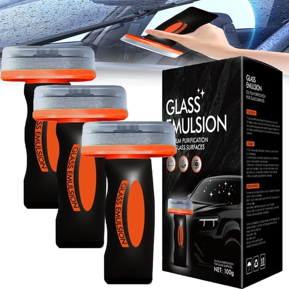 MultiSurface Oil Film Cleaning Brush for Auto & Household Glass Glass Cleaning Board, Q4 Glass Cleaner Guard for Mirrors, Shower Doors, Windows and Car (3Pcs)