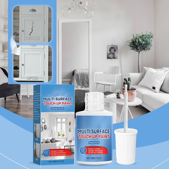 Multi-Surface Repair Paint for Imperfections, Quick Cover Solution 30ml Bottle, Long-Lasting Glossy Finish Weather-Resistant, DIY Fix
