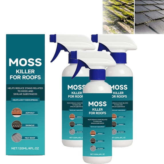 Multi-Surface Roof Moss & Algae Cleanermulti Surface Roof Spray, 2027 New Moss Algae Remover Cleaner– Spray, Rinse, and Watch It Shine! Tough, Gentle on Plants