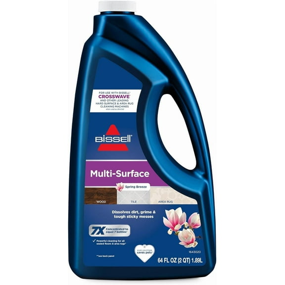 Multi-Surface Solution, For use in CrossWave and other leading hard surface and area rug cleaners, 64oz, Dissolves dirt, grime, and tough sticky messes