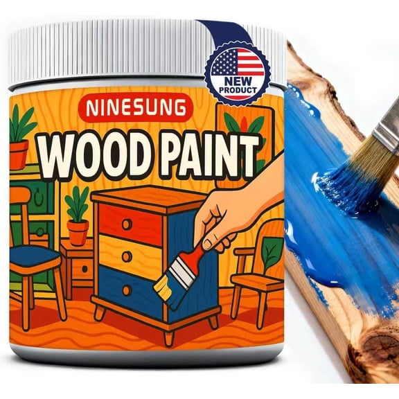 Multi-Surface Wood Paint for Doors & Furniture Walls, Bathrooms - All-in-One Formula Navy Blue Cabinet Paint for Indoor/Outdoor Use - Waterproof, Scratch-Resistant (Navy Blue, 8 Fl Oz)