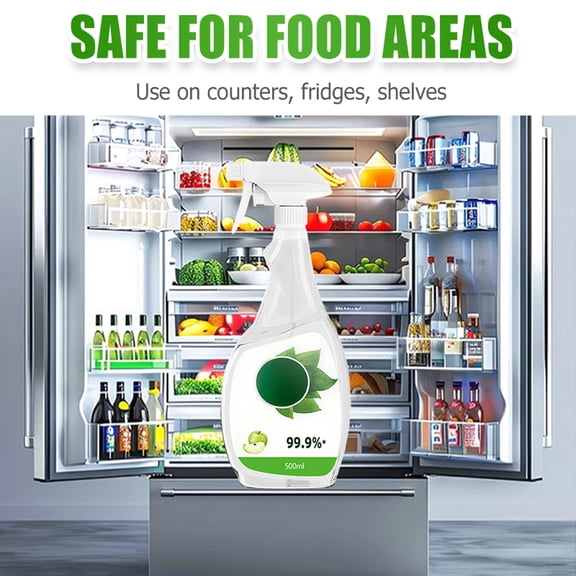 Multi-Surfaces Home Cleaning Spray, 2-in-1 Natural Cleaner and Deodorizer for Kitchen and Bathroom, Food-Safe Formulas, 500ml Bottle