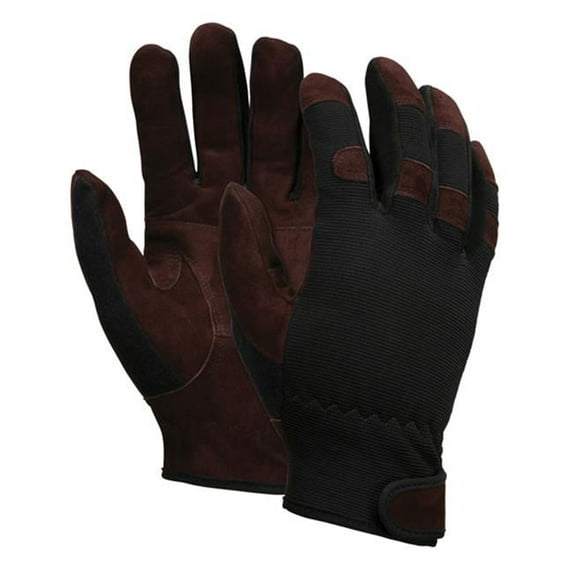 Multi-Task Black & Brown Economy Leather Glove, Medium
