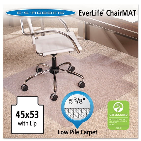Multi-Task Series Anchorbar Chair Mat For Carpet Up To 0.38", 45 X 53, Clear | Bundle of 5