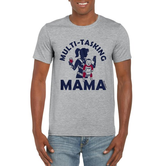 Multi-Tasking Mama Funny Mom Parent Juggling Life Busy Mother Graphic T-Shirt, for men & women, up to size 5XL