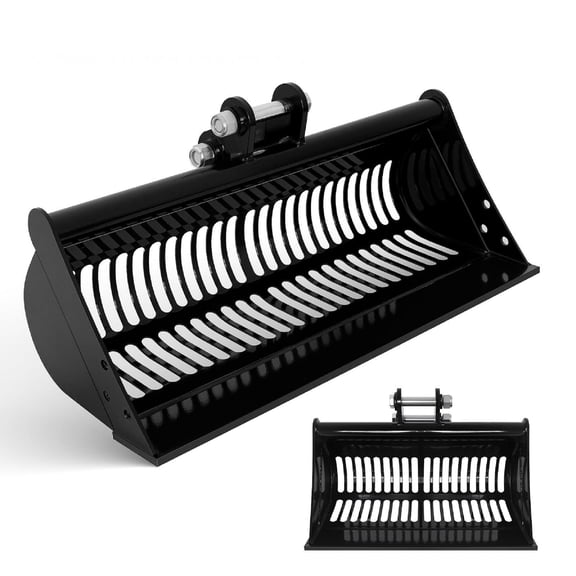 Multi-Terrain Excavator Bucket, Skeleton Screening Bucket, 31 inch Rock Sieve Bucket for Demolition Landscaping
