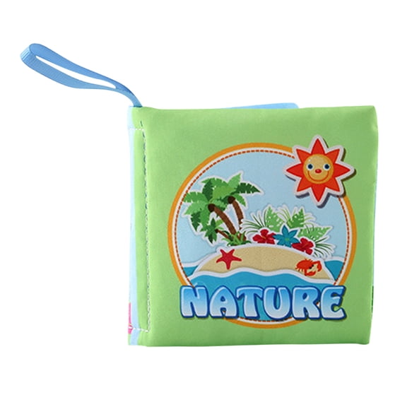 Multi Theme Waterproof Soft Fabric Cloth Book Washable Non-Tearable Animal Fruit Transport Cognition Early Educational Portable Bath Reading Toy(Theme F)