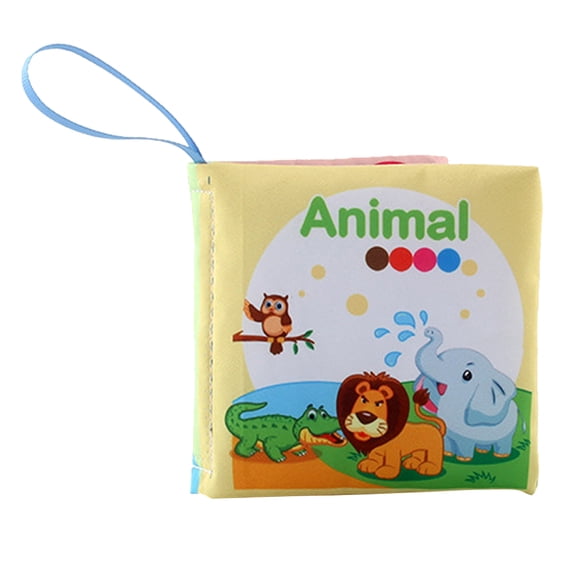 Multi Theme Waterproof Soft Fabric Cloth Book Washable Non-Tearable Animal Fruit Transport Cognition Early Educational Portable Bath Reading Toy(Theme A)