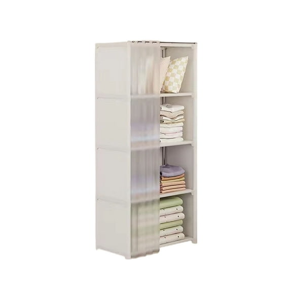 Multi-Tier Clothing Storage Cabinet, Bookshelf Storage Rack, Floor-Standing Organizer, Bedroom Living Room Shelving, Compact Space-Saving Storage Cabinet