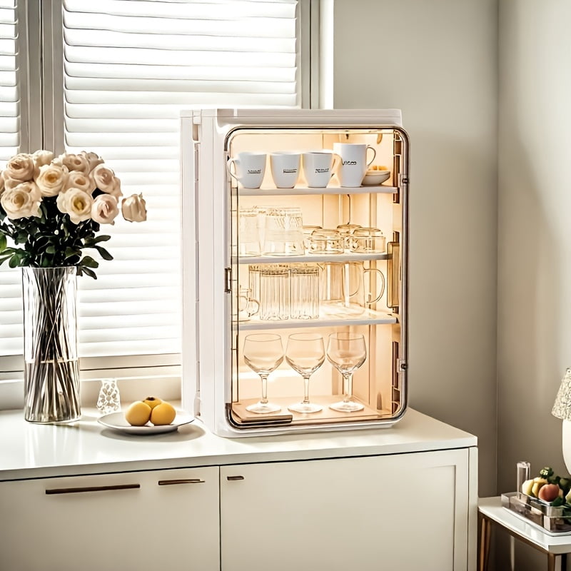 Multi-Tier Cup And Glass Organizer Rack - Dustproof Storage For Kitchen ...