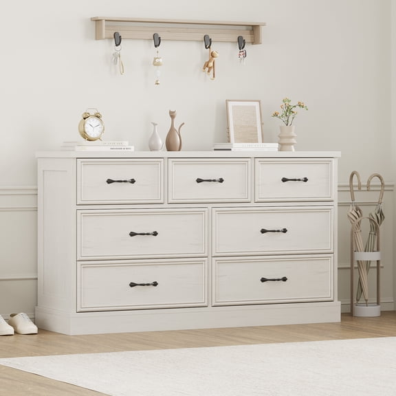 Multi-Tier Drawer Storage Cabinet for Home & Kitchen  Space-Saving Organizer Shelf  Easy Assembly  Durable Design  Antique White