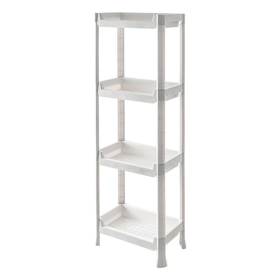 LanSuare Multi-Tier Floor Storage Rack, Adjustable Kitchen/Bathroom Organizer for Veggies/Cosmetics, Mobile Shelf Unit
