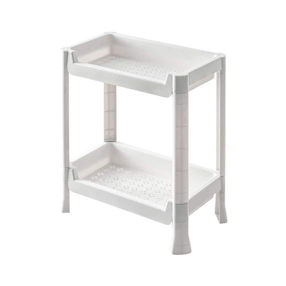 LanSuare Multi-Tier Floor Storage Rack, Adjustable Kitchen/Bathroom Organizer for Veggies/Cosmetics, Mobile Shelf Unit