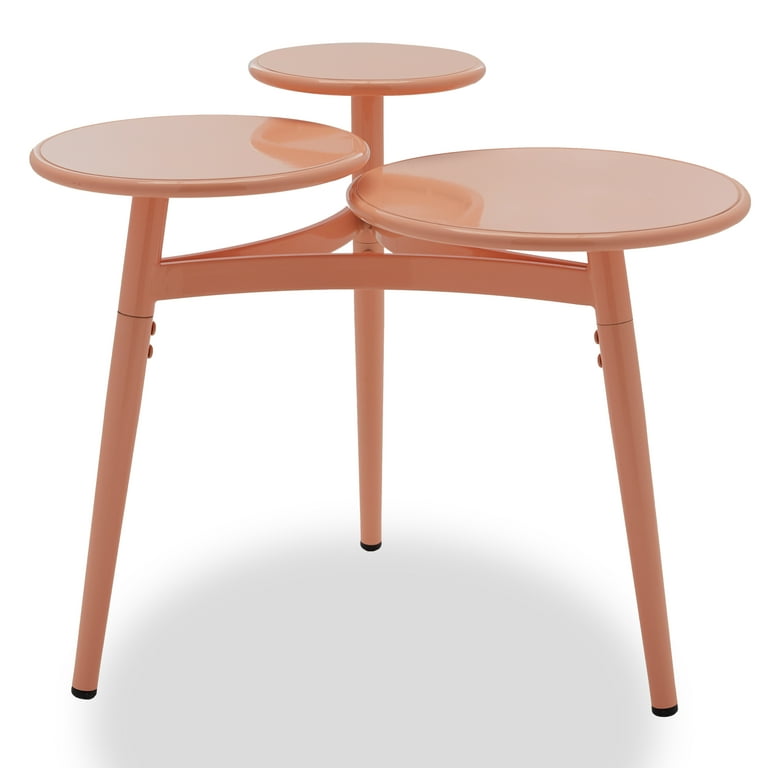 Wood and metal multi sales level accent table
