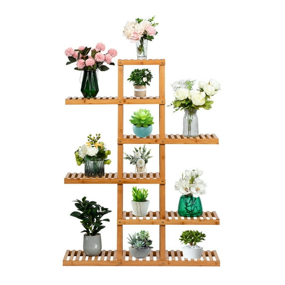 SESSLIFE Wooden Plant Stands for Indoor Plants, Multi Tier Plant Shelf for Multiple Plants, Gardening Pots, Planters & Accessories for Living Room & Office