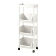 thumbnail image 1 of Multi-Tier Plastic Storage Shelf with Wheels Movable Organization Rack for Living Room Bedroom Kitchen Bathroom Home Storage Solution with Hooks and Heavy Duty Frame, 1 of 6