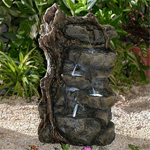 Multi-Tier Rocks Water Fountain with Led Lights