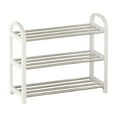 thumbnail image 1 of Multi-Tier Shoe Rack, Space-Saving Entryway Shoe Organizer, Stackable Shoe Storage Shelf for Closet, Dorm, Small Spaces ( White ), 1 of 6