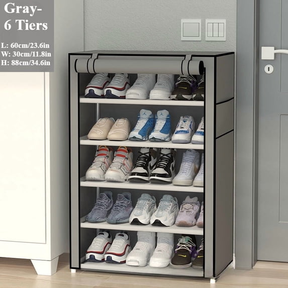 Multi-Tier Shoe Storage Organizer with Dustproof Cover - Closet Cabinet Shelf Shoe Shelf Storage Organizer - For Doorway, Corridor, Balcony, Living Room