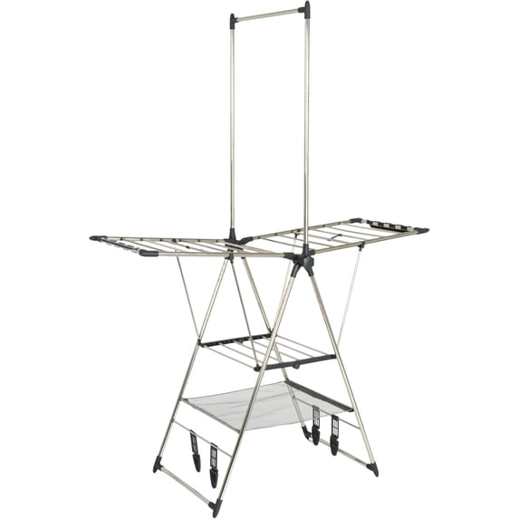 Multi Tier Stainless Steel Laundry Drying Rack with T Bar and Two Side ...