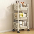 thumbnail image 1 of Multi Tier Storage Cart with Wheels Mobile Narrow Organizer Rack for Bathroom Kitchen Living Room Bedroom Space Saving Rolling Shelf Unit Organizer, 1 of 5
