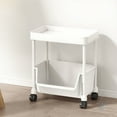 thumbnail image 1 of Multi-Tier Storage Shelf with Wheels, Plastic Organizer Rack for Living Room, Kitchen, Bathroom, Large Capacity Layered Shelving Unit with Hooks, Movable Stackable Storage for Home Organization, 1 of 6