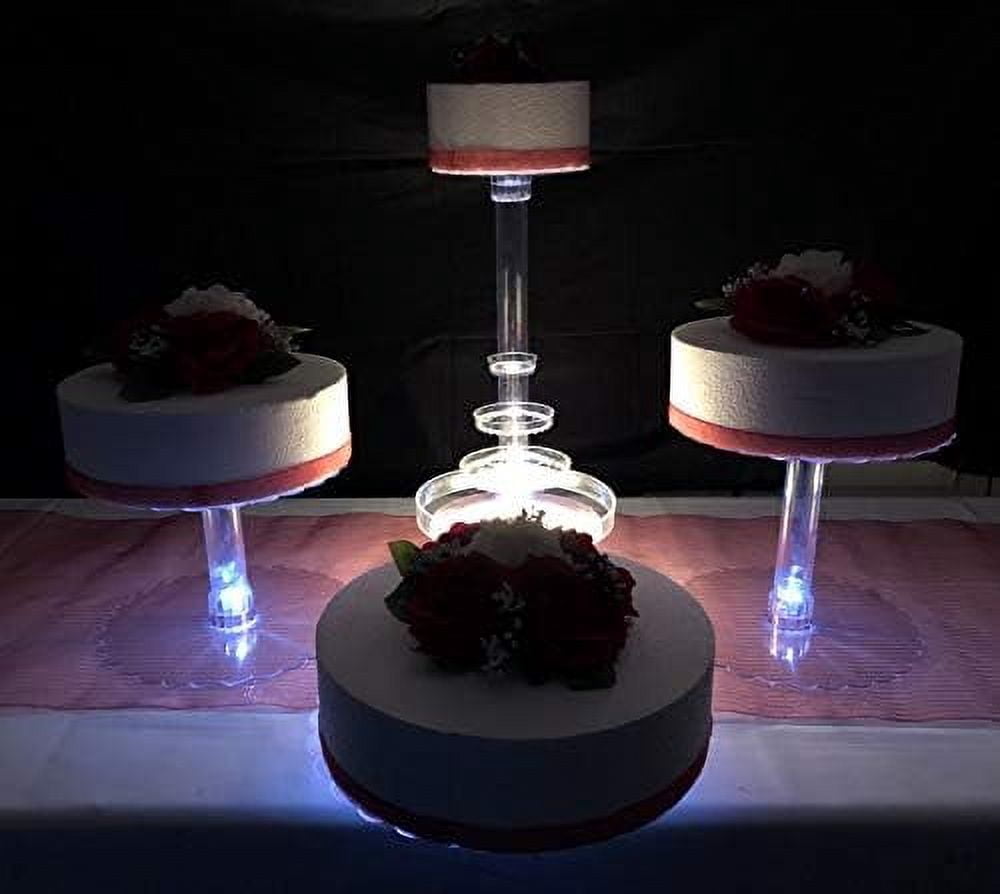 Multi Tier Wedding Cake Stand with LED Lights and Optional Water ...