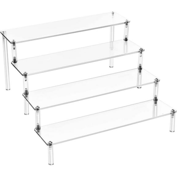Multi Tiers Acrylic Step Organiser Shelf For Display Storage Home Decoration