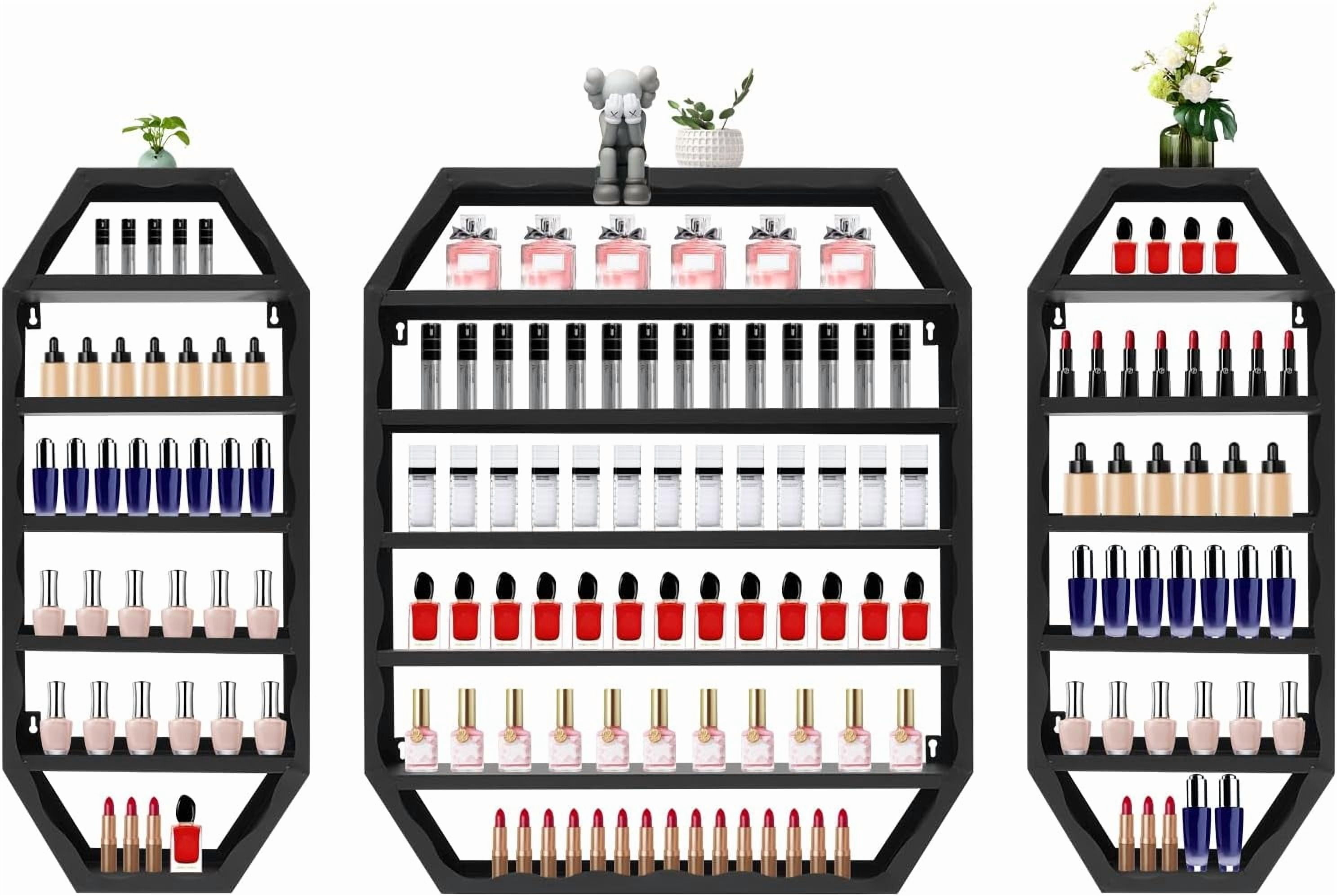 Lotion Racks Multi-Tiers Metal Octagonal Cosmetic Display Rack,Wall-Mounted Nail ...