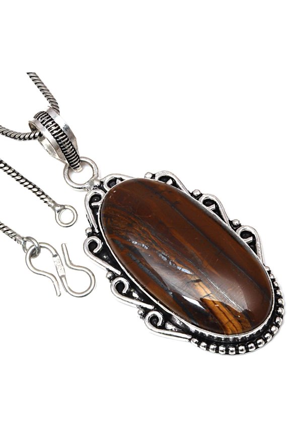 Multi Tiger Gemstone Handmade Mother's Day Jewelry Pendants 2.25"
