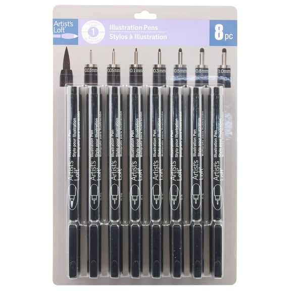 Multi Tip Black Illustration Pen Set By Artist's Loft